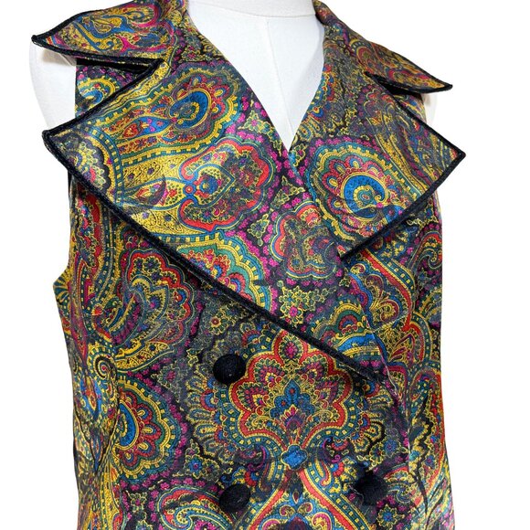 BRAEMAR by Jeremy Scott Multicolor Paisley Vest - Picture 3 of 6